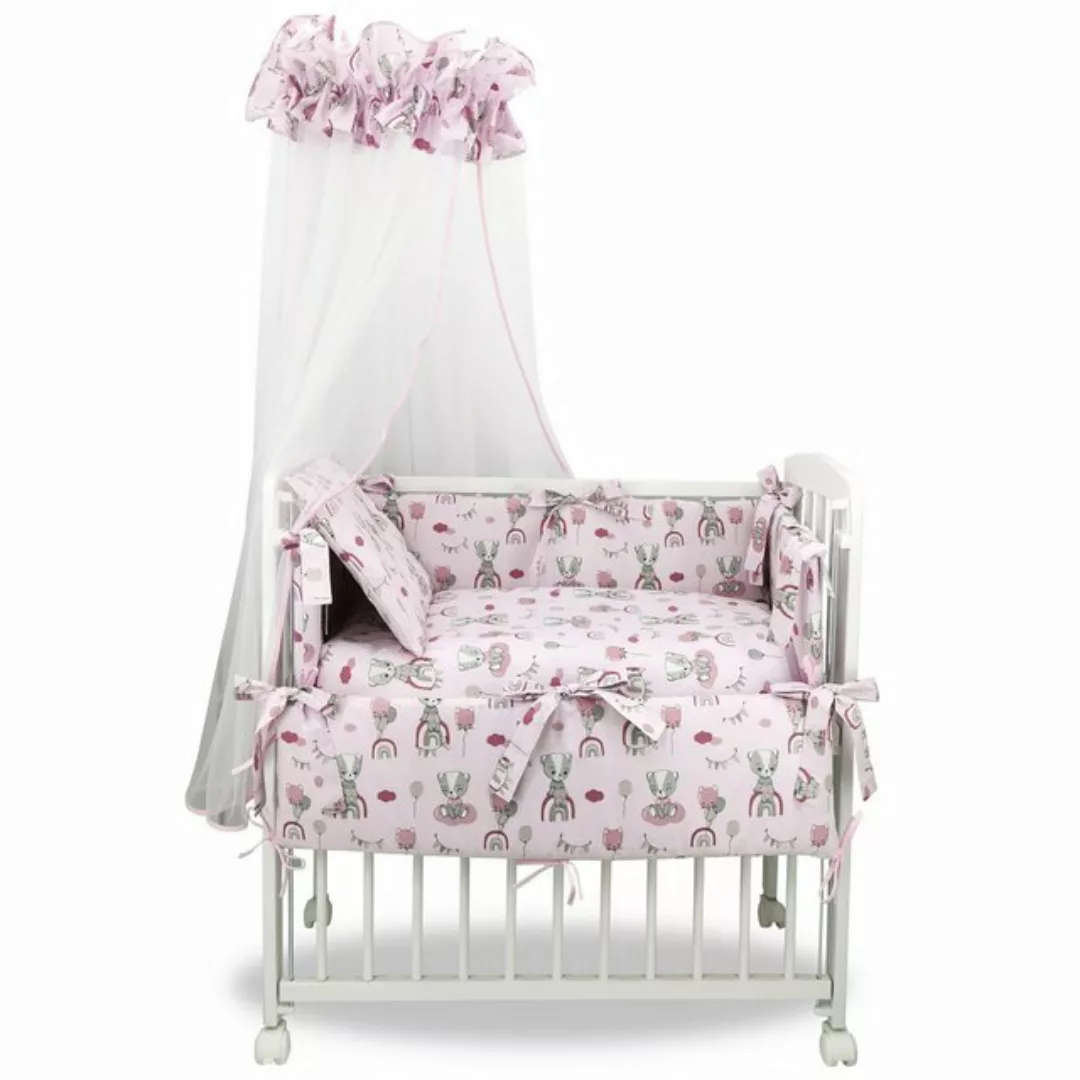 Baby-Delux Beistellbett Babybett Bärchen Rosa, 10-tlg., Stillbett 90x40 wei günstig online kaufen