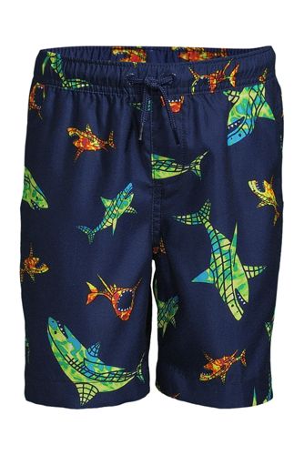 Badeshorts, Größe: 122/128, Blau, Polyester, by Lands' End, Tiefsee Batik H günstig online kaufen