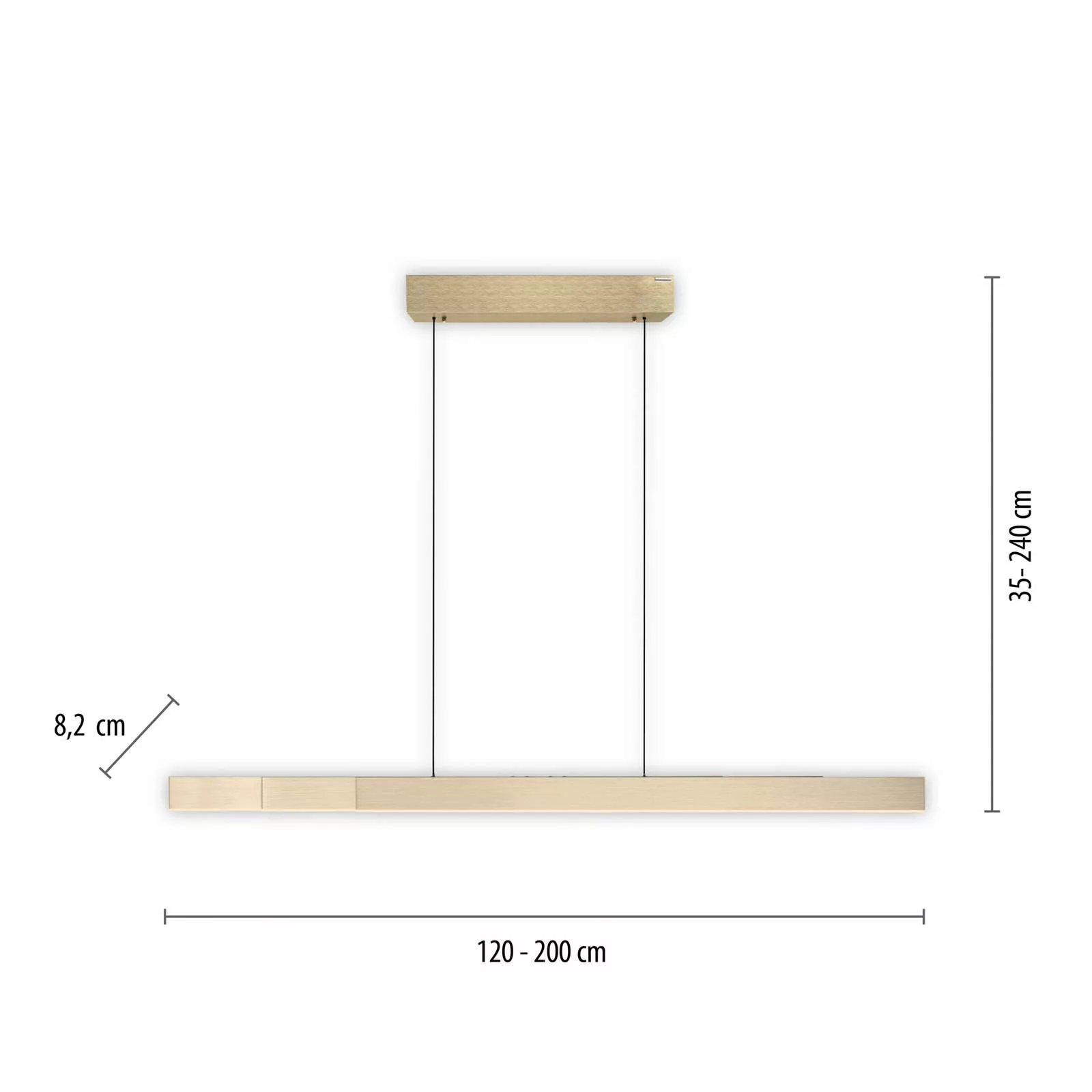 PURE LED-Hängeleuchte Moto-Rise, messing matt, Aluminium CCT günstig online kaufen