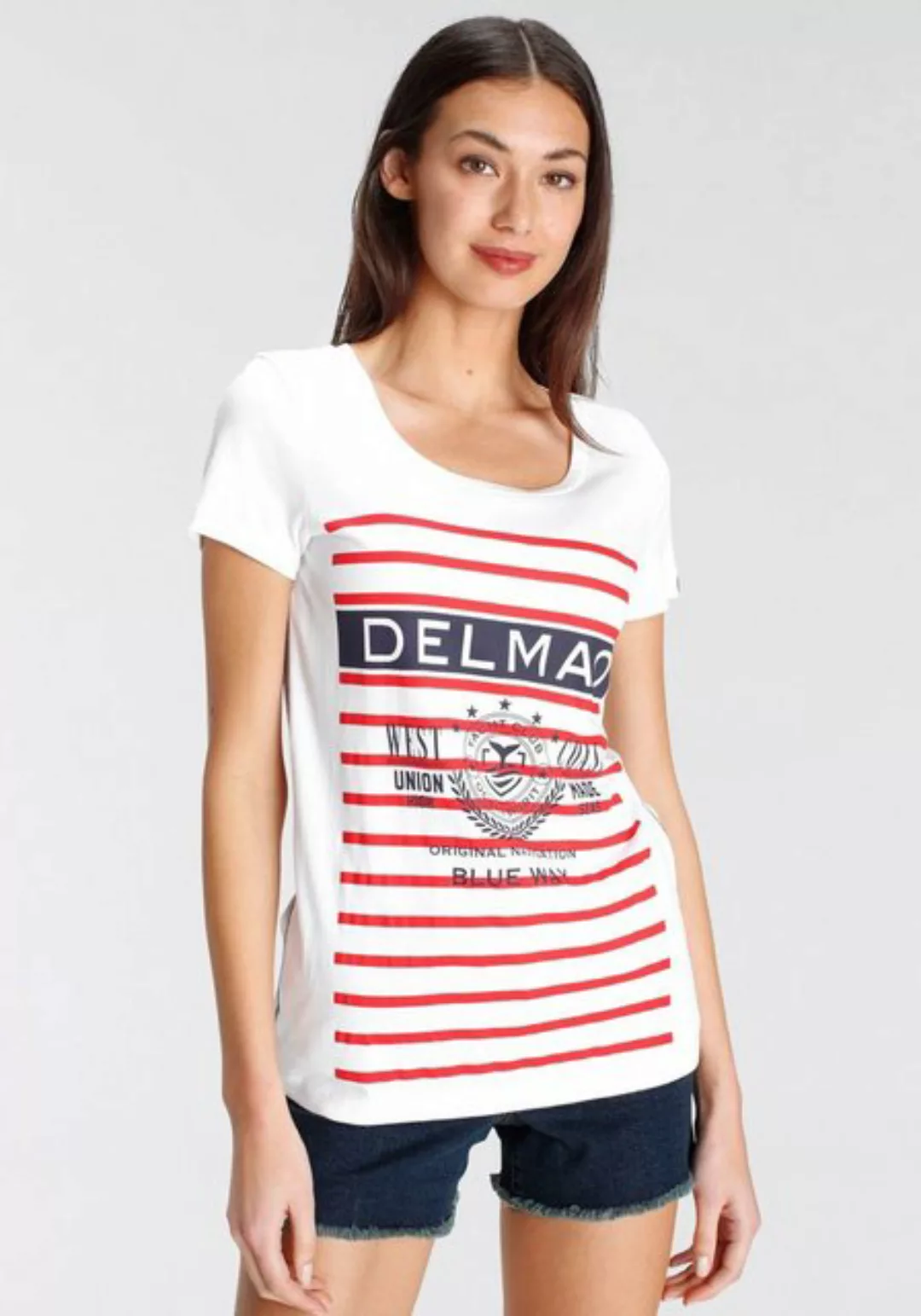 DELMAO Print-Shirt mit sportivem großen Marken-Logodruck - NEUE MARKE! günstig online kaufen