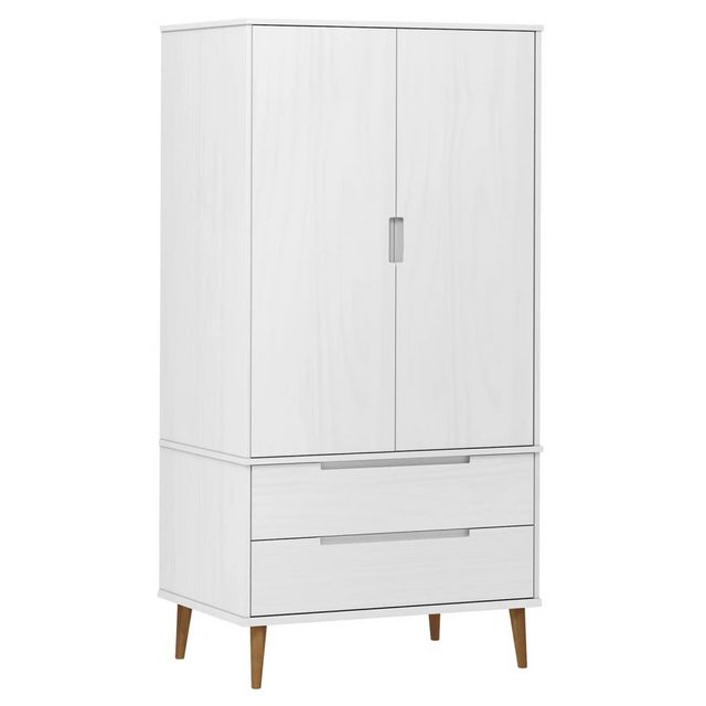 furnicato Kleiderschrank MOLDE Weiß 90x55x175 cm Massivholz Kiefer günstig online kaufen