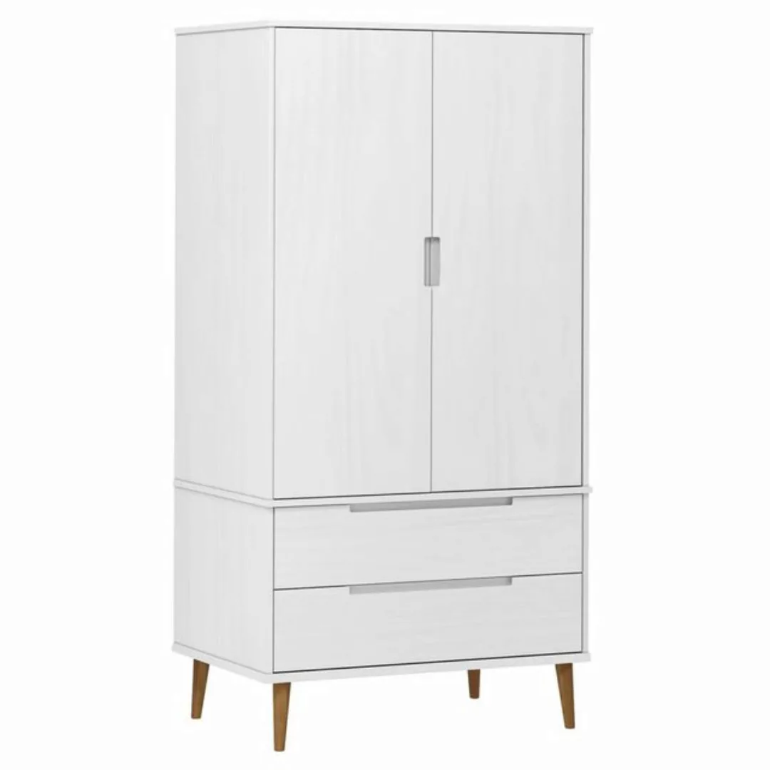 furnicato Kleiderschrank MOLDE Weiß 90x55x175 cm Massivholz Kiefer günstig online kaufen