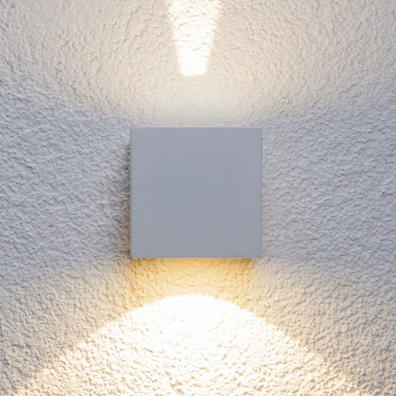 Weiße LED-Außenwandleuchte Jarno, Würfelform günstig online kaufen
