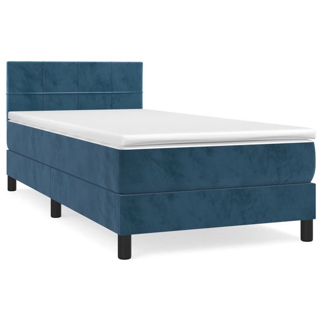 vidaXL Boxspringbett Bett Boxspringbett mit Matratze Samt (90 x 190 cm, Bla günstig online kaufen