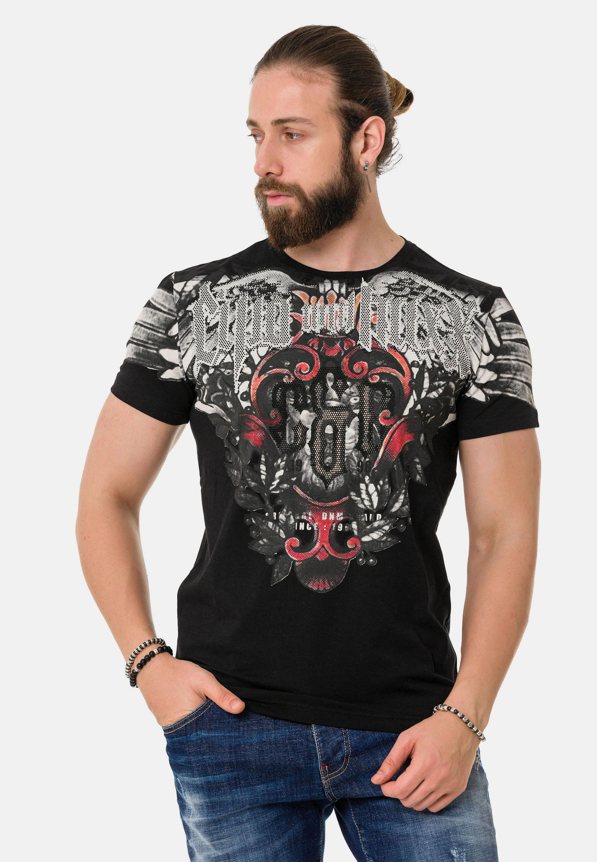 Cipo & Baxx T-Shirt, in rockigem Look günstig online kaufen