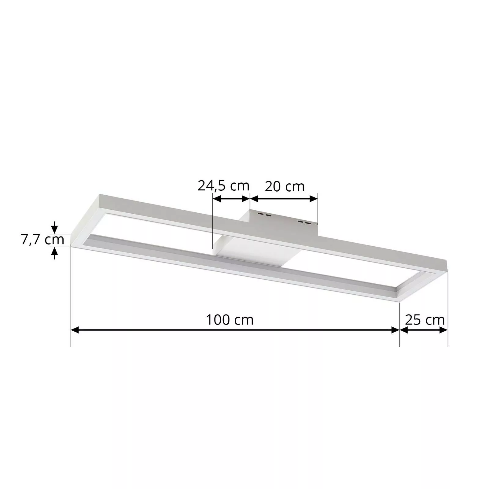 Lucande Smart LED-Deckenleuchte Tjado, 100 cm, weiß, Tuya günstig online kaufen