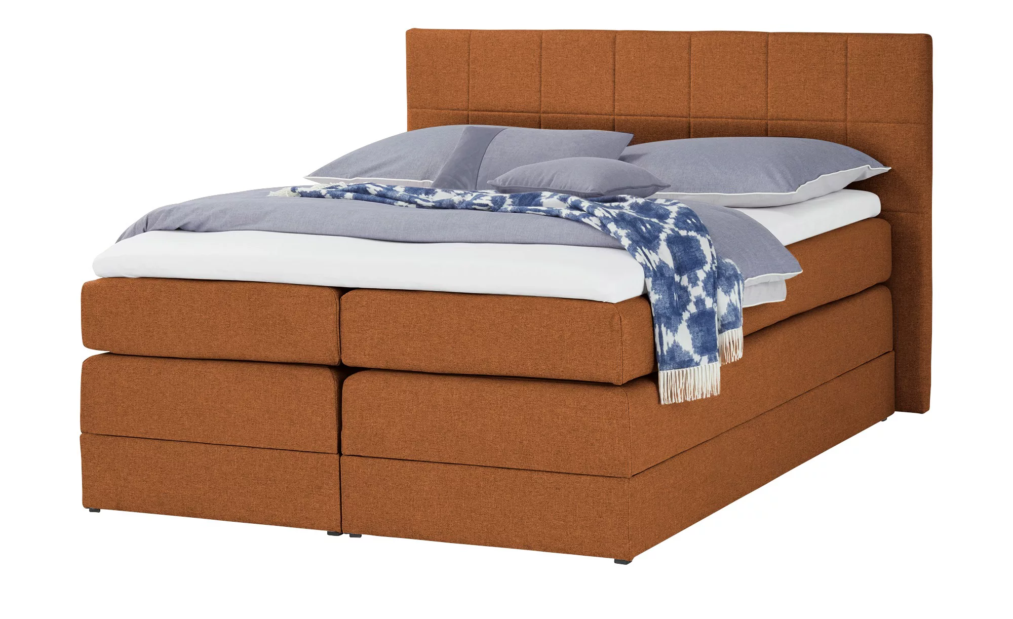 Boxspringbett mit Bettkasten Warwickshire ¦ orange ¦ Maße (cm): B: 160 H: 1 günstig online kaufen