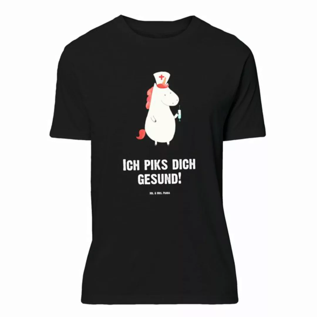 Mr. & Mrs. Panda T-Shirt Einhorn Krankenschwester - Schwarz - Geschenk, Par günstig online kaufen