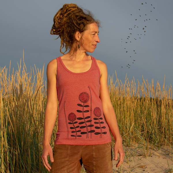 Damen Tank-top Waldblumen In Mid Heather Red günstig online kaufen