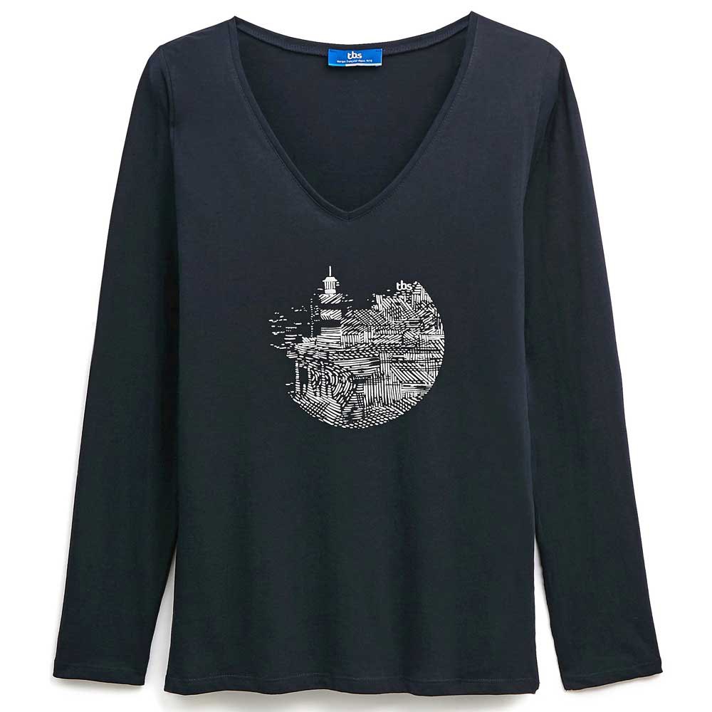 Tbs Elitever Langarm V-ausschnitt T-shirt M Navy günstig online kaufen