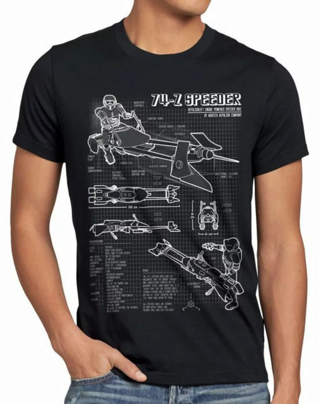 style3 Print-Shirt Herren T-Shirt 74-Z Bike krieg der rückkehr star endor r günstig online kaufen