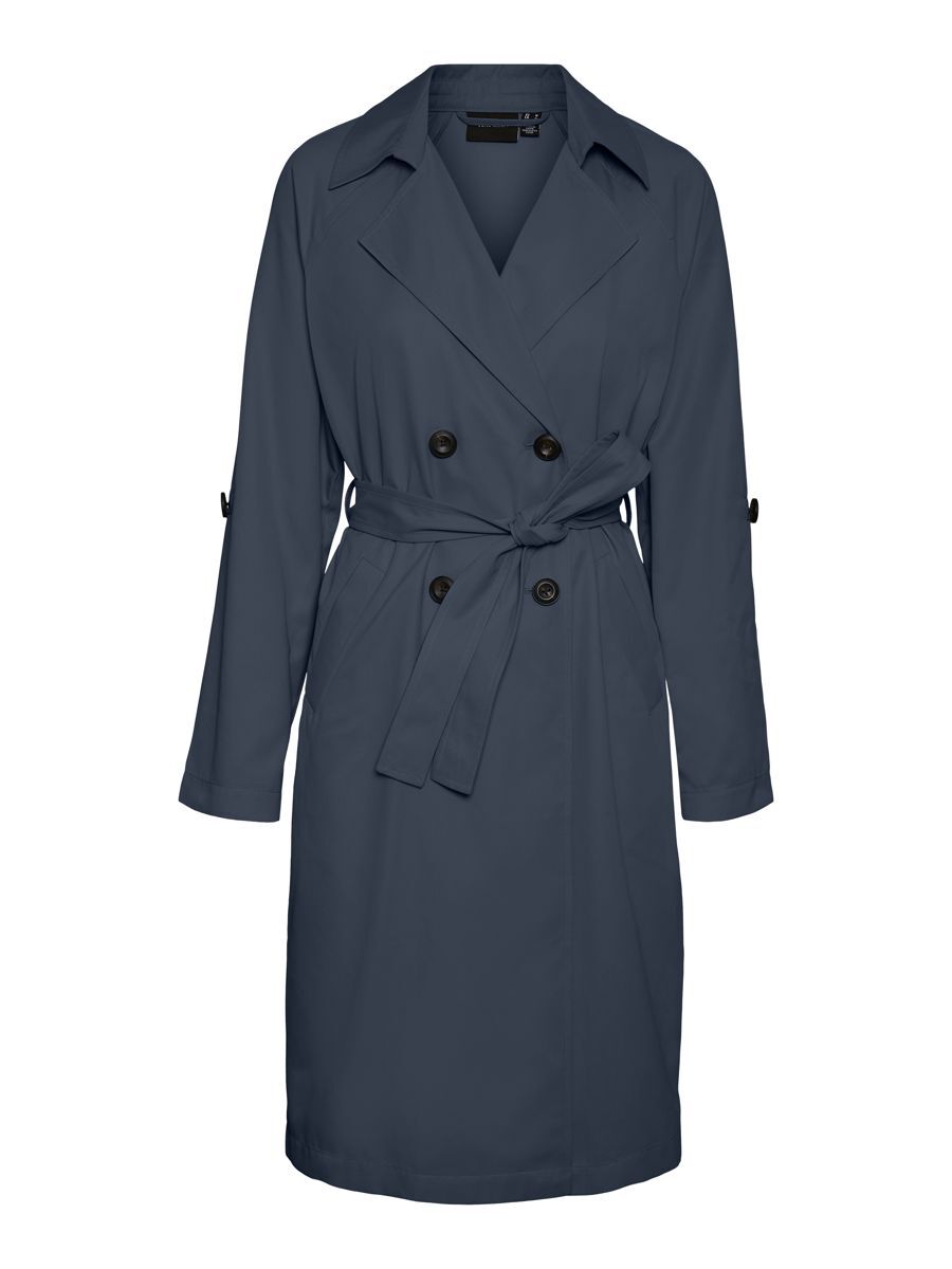 VERO MODA Longline Trenchcoat Damen Blau günstig online kaufen