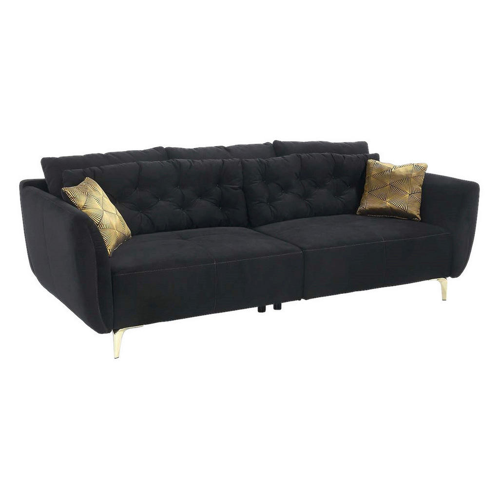 Sofa schwarz Microfaser B/H/T: ca. 251x90x110 cm günstig online kaufen