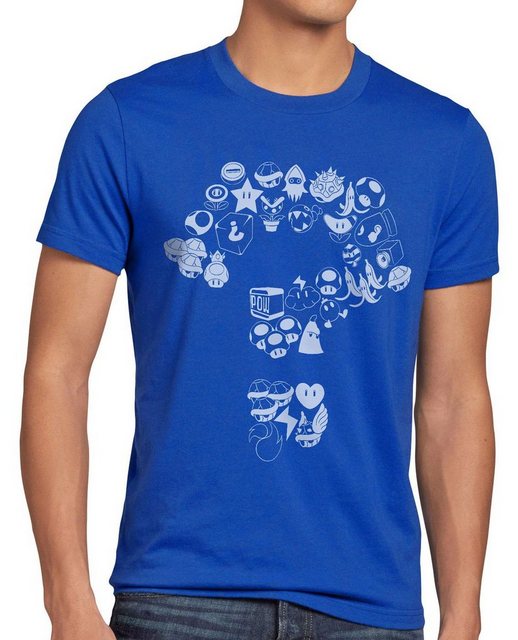 style3 T-Shirt Herren T-Shirt Mario Items level videospiel konsole super wo günstig online kaufen