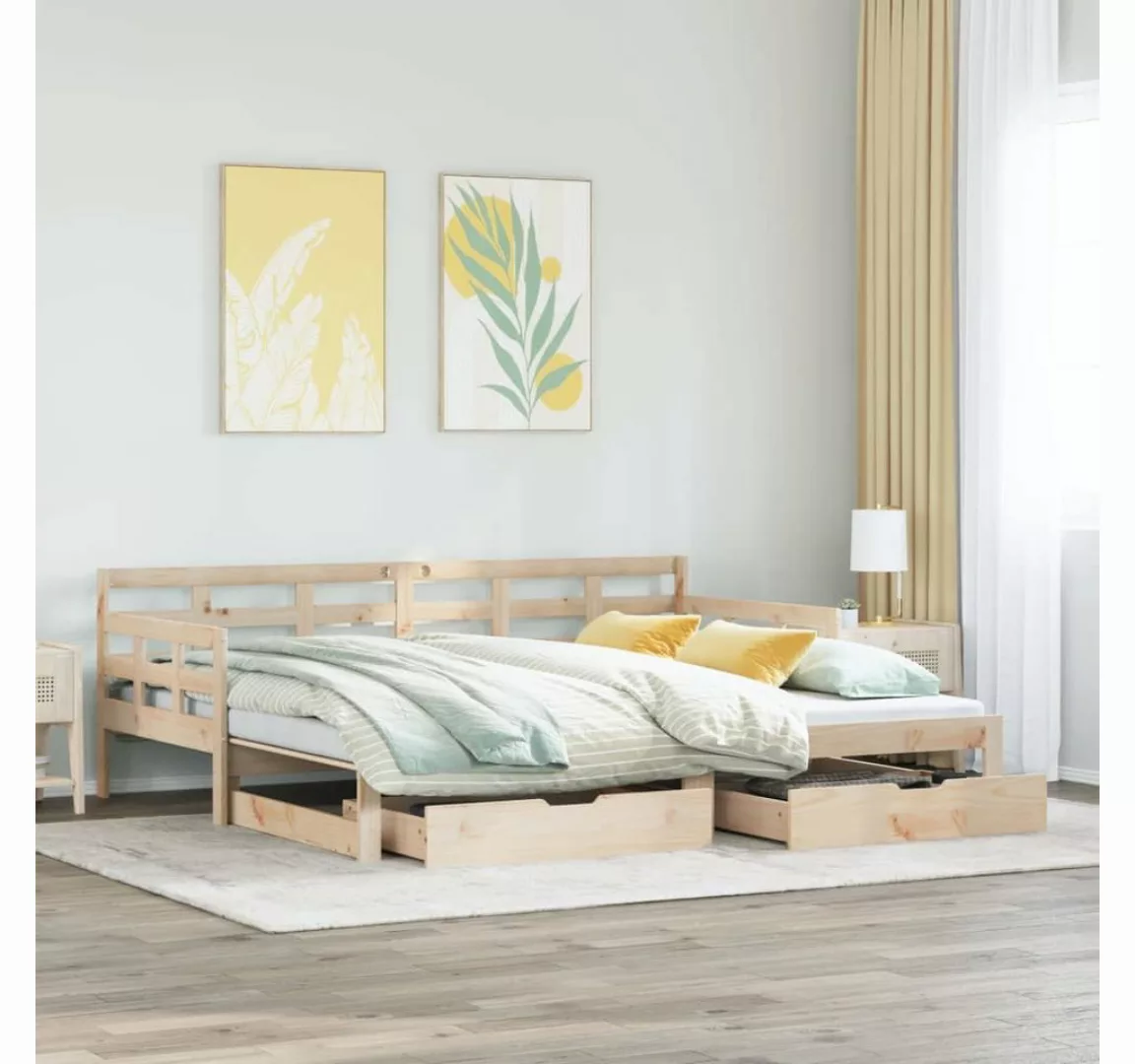 vidaXL Bett Tagesbett Ausziehbar mit Schubladen 80x200 cm Massivholz Kiefer günstig online kaufen