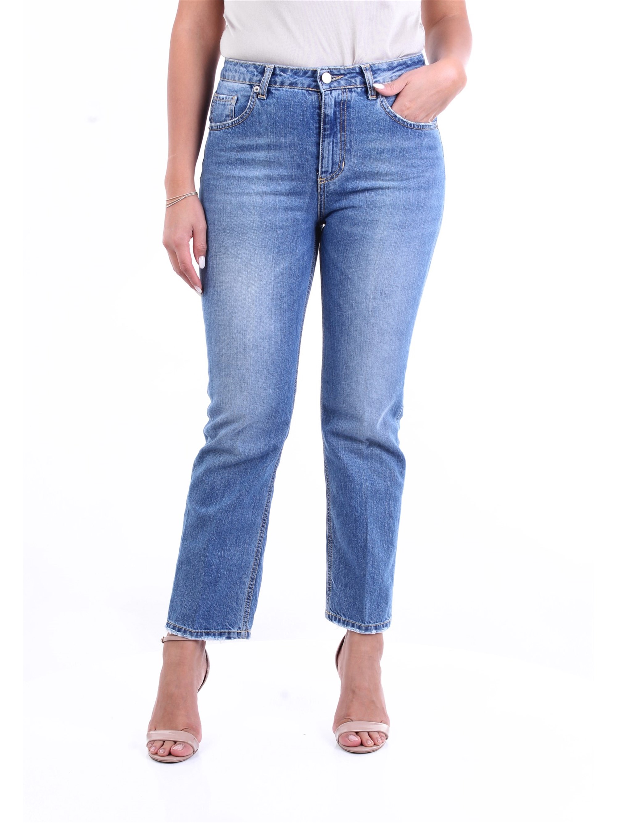 DOU DOU verkürzte Damen Blue Jeans günstig online kaufen