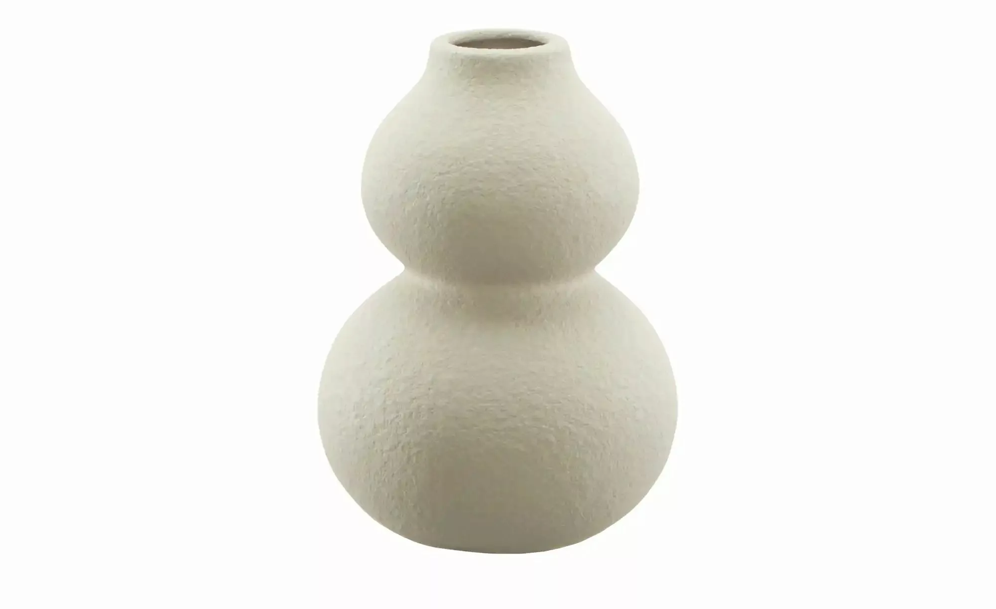 HOME STORY Vase ¦ creme ¦ Steinzeug ¦ Maße (cm): H: 11,5  Ø: 8.3 Accessoire günstig online kaufen