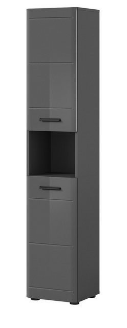 Inn.Furn Hochschrank Strong (Badschrank in grau Hochglanz, 30 x 180 cm) mit günstig online kaufen