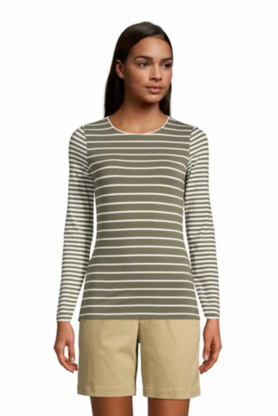 Shirt aus Baumwoll/Modalmix Gestreift in Petite-Größe, Damen, Größe: XS Pet günstig online kaufen