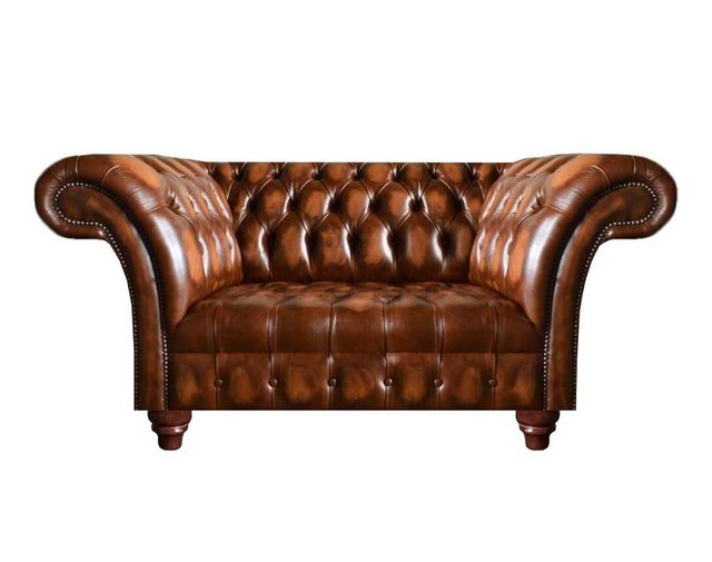 JVmoebel 2-Sitzer Edler Chesterfield Brauner Leder Dreisitzer Wohnzimmer Si günstig online kaufen