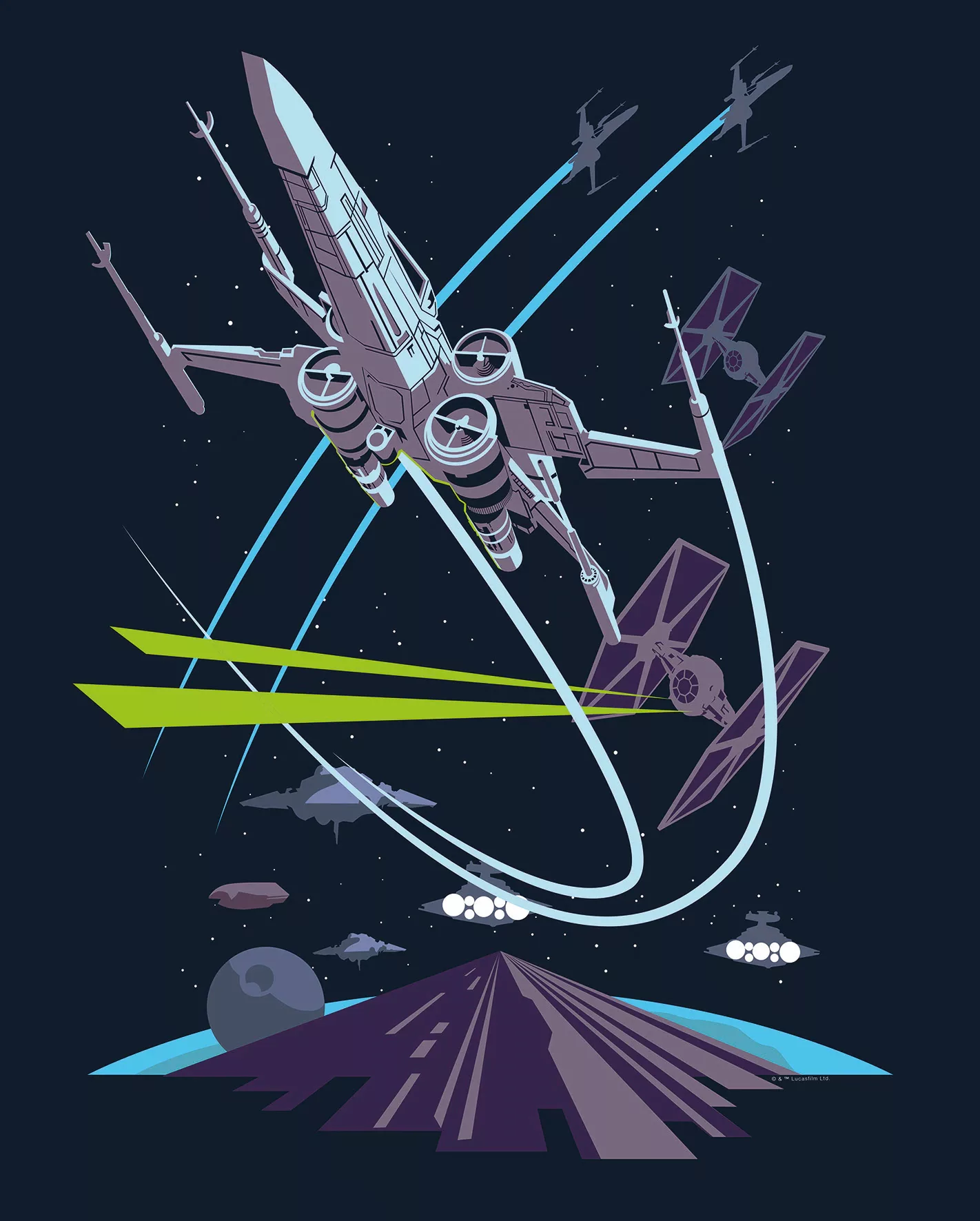 Disney Poster Star Wars X-Wing Dunkelblau 40 x 50 cm 611686 günstig online kaufen