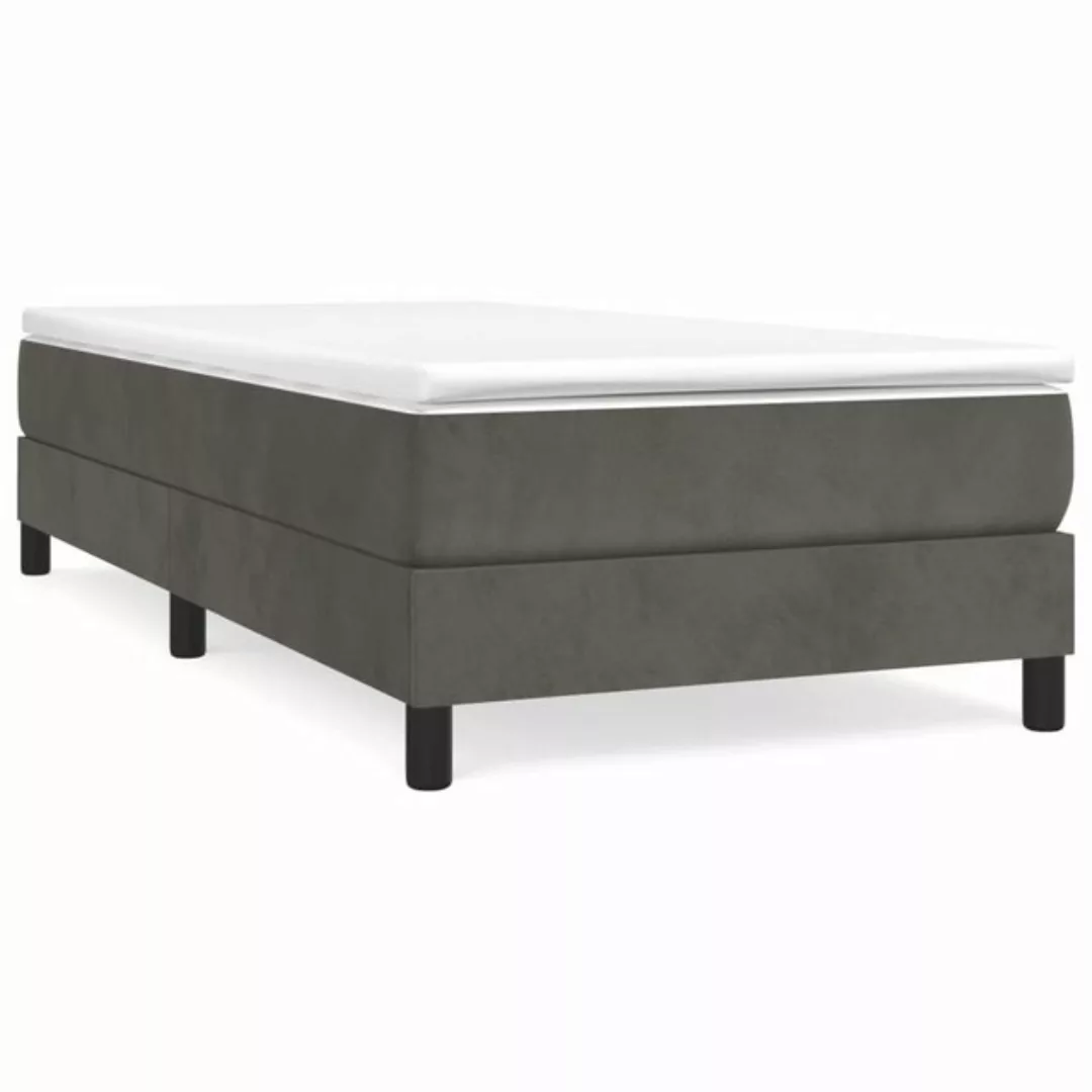 furnicato Bett Bettgestell ohne Matratze Dunkelgrau 100x200 cm Samt (1-tlg) günstig online kaufen