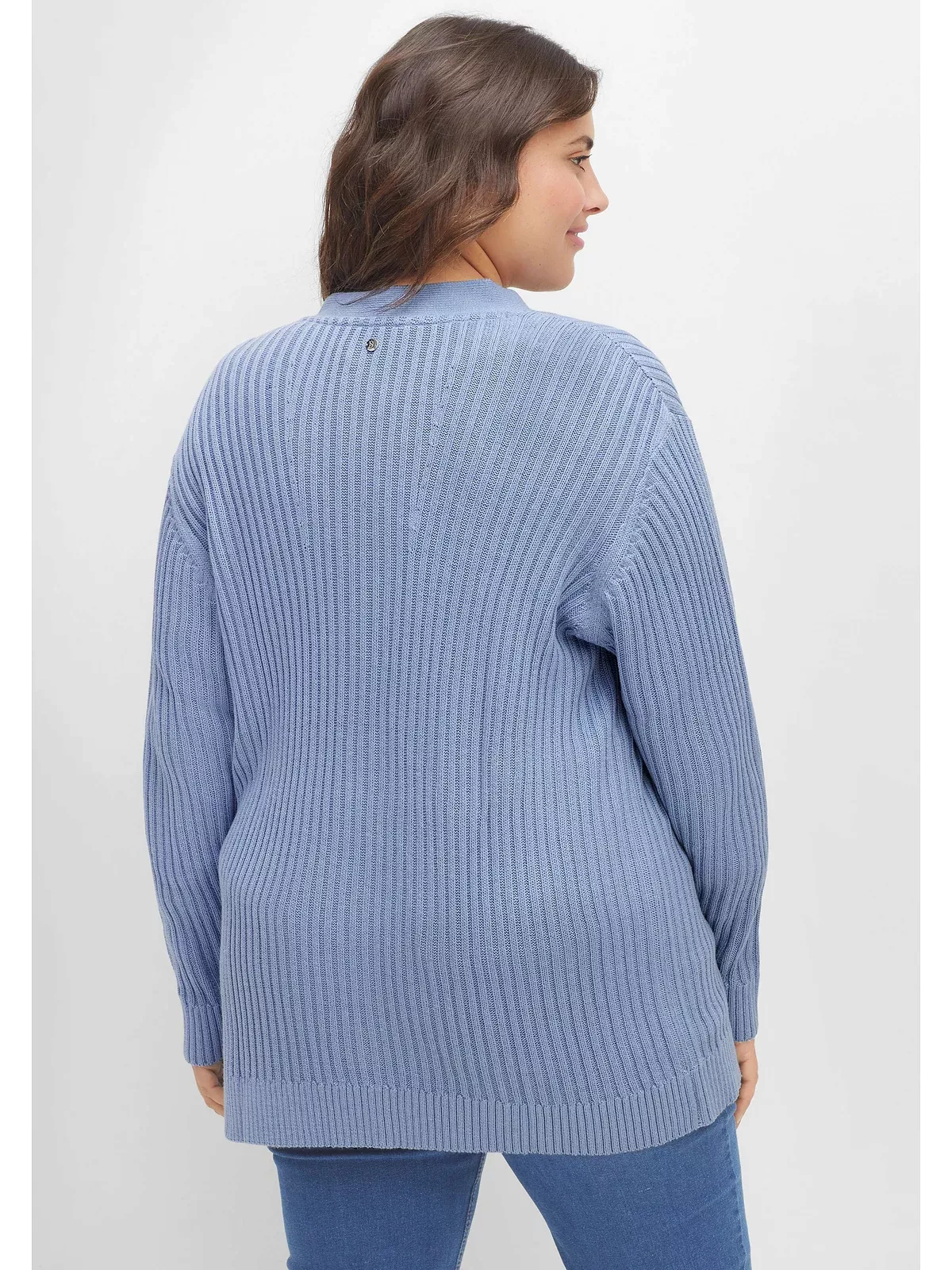 Sheego Cardigan "Große Größen", in Rippstruktur, aus Baumwoll-Mix günstig online kaufen