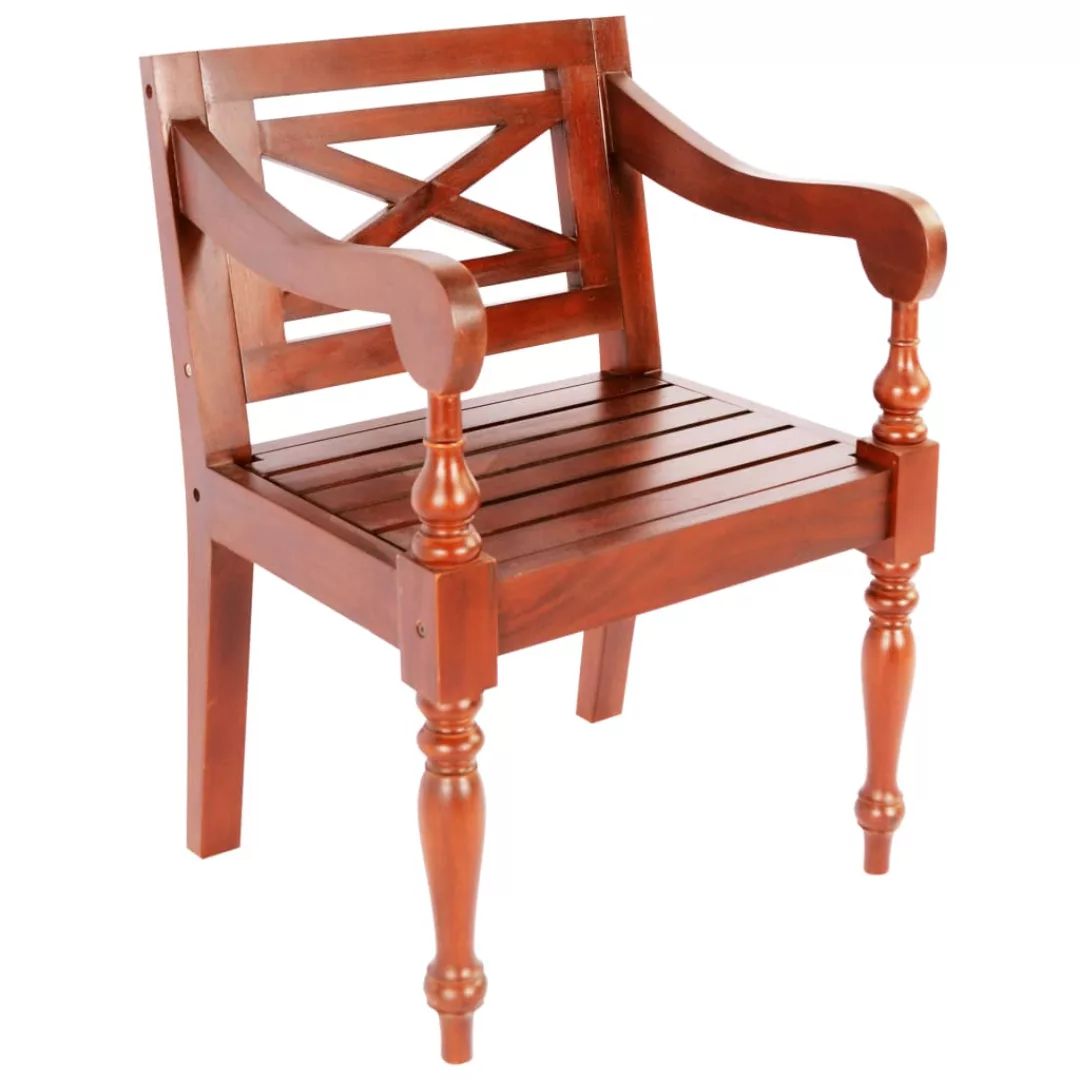 Batavia-stühle 2 Stk. Dunkelbraun Mahagoni Massivholz günstig online kaufen
