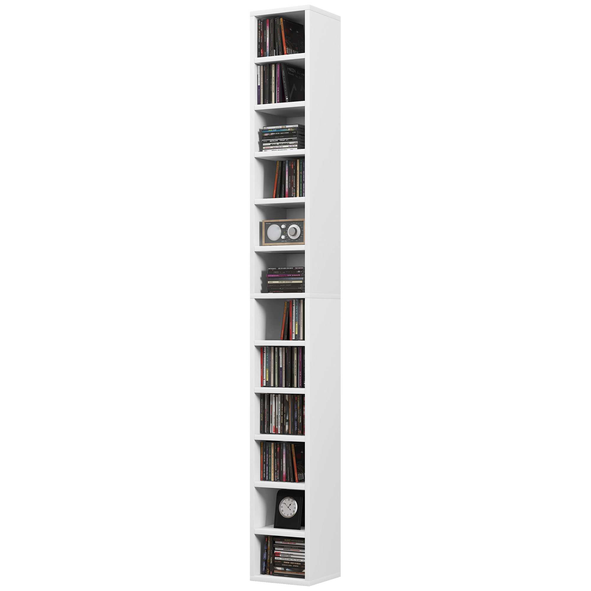 HOMCOM CD- und DVD-Aufbewahrung, CD/DVD-Regal mit 12 Fächern, Fassungsvermö günstig online kaufen