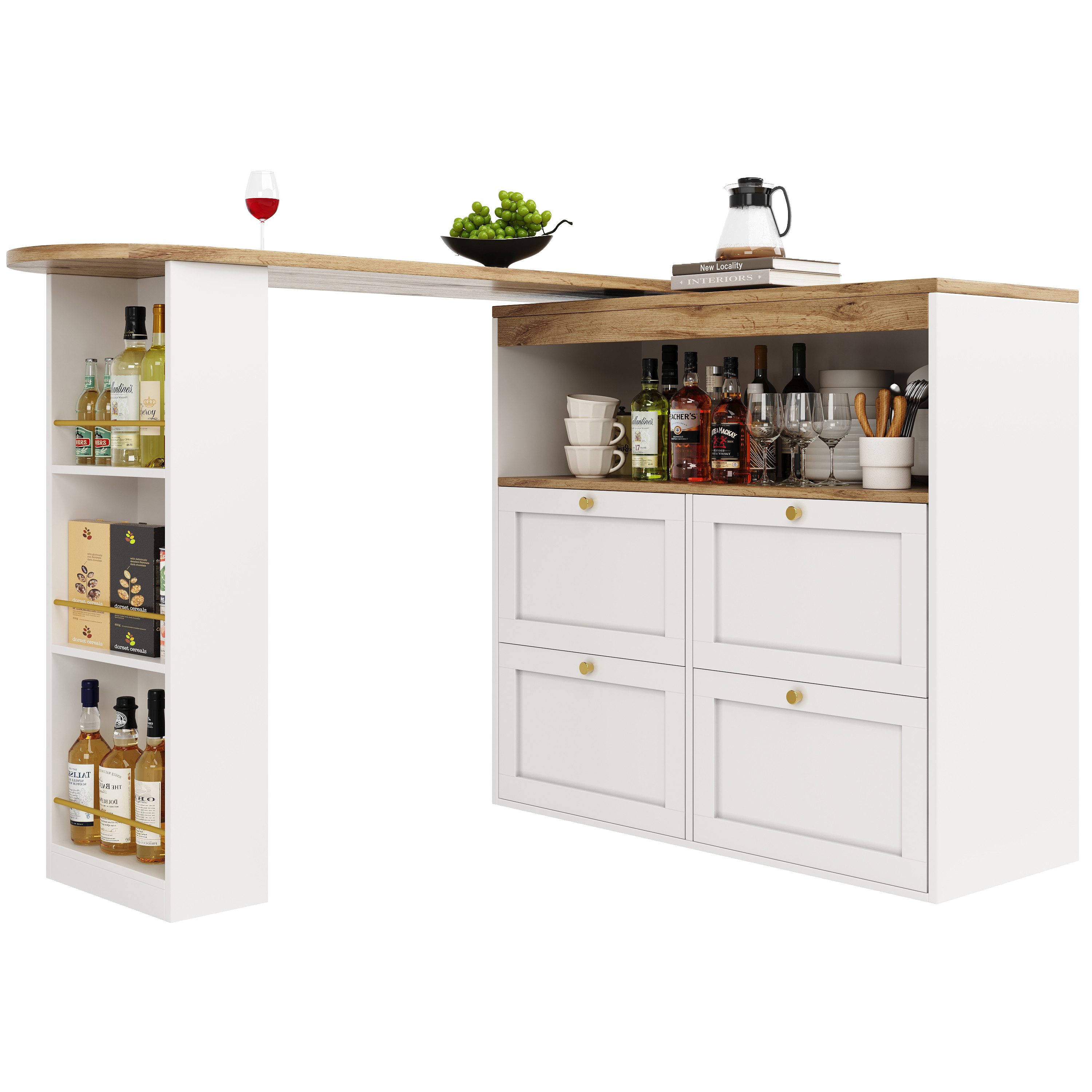 KLAM HOME Bartisch Essbar ausziehbar 360° günstig online kaufen