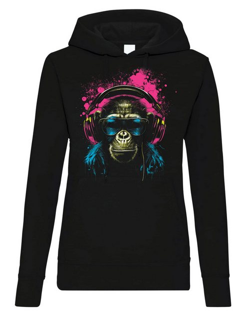 Youth Designz Kapuzenpullover Affe Headset Damen Hoodie Fun-Print Pullover günstig online kaufen