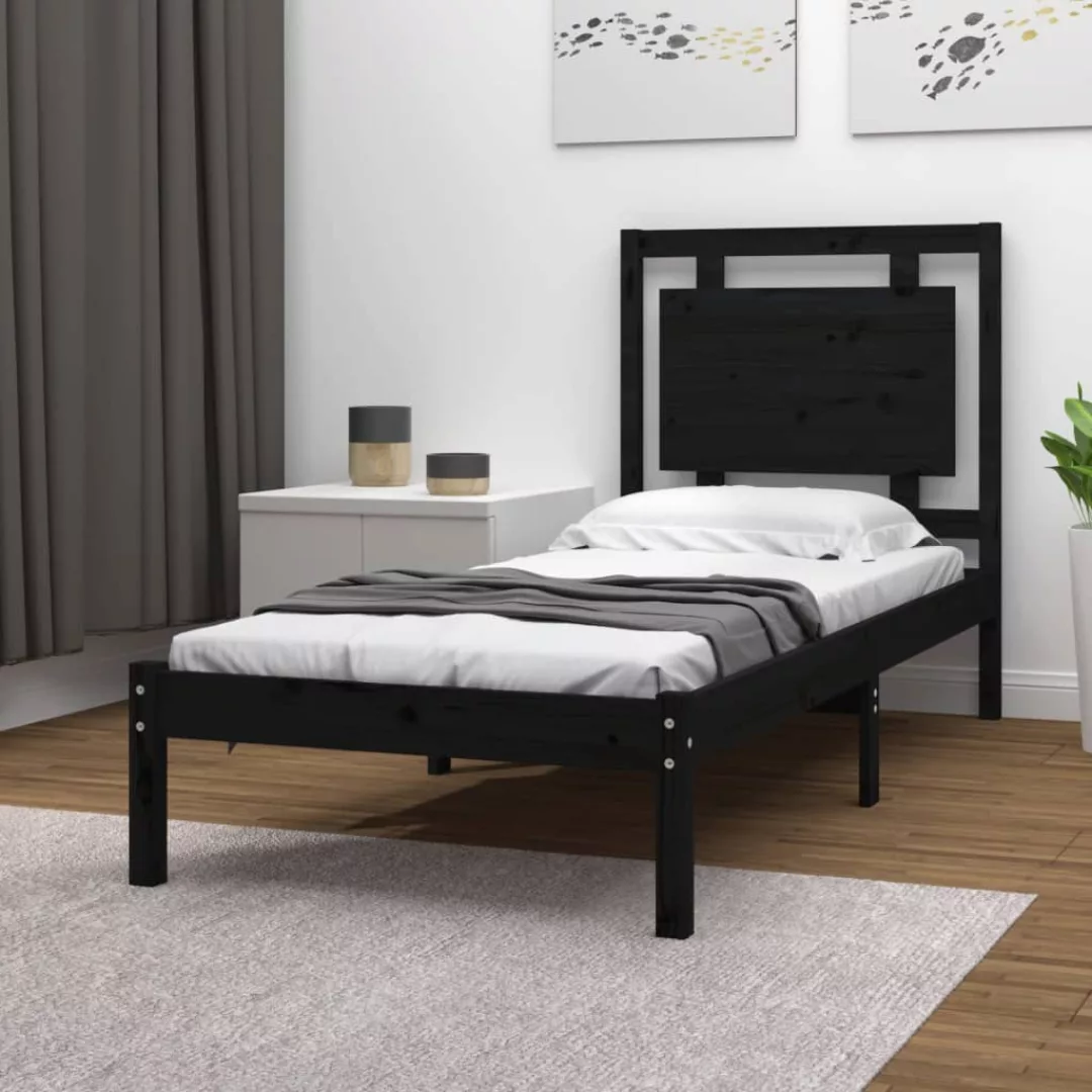 Vidaxl Massivholzbett Schwarz 90x200 Cm günstig online kaufen