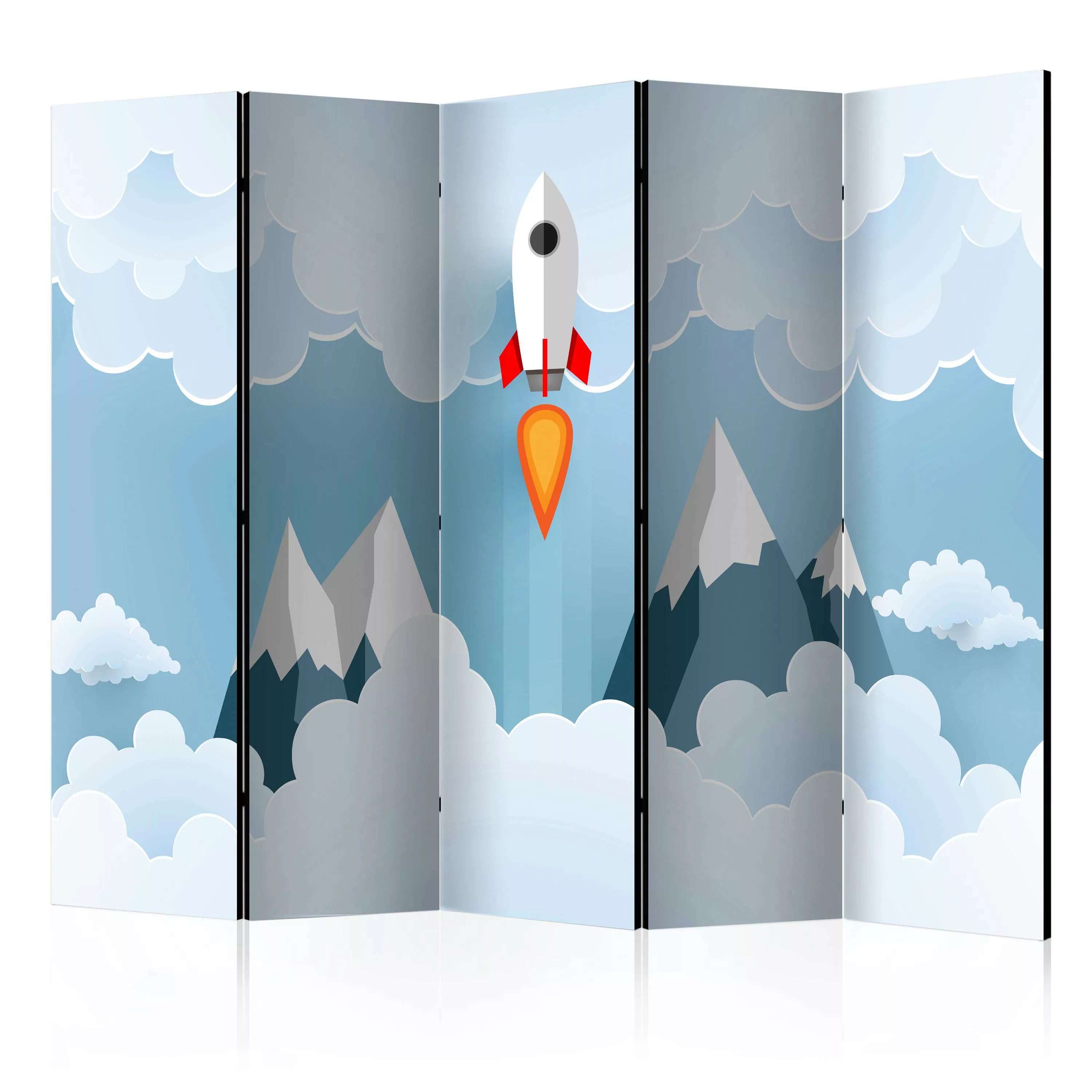 5-teiliges Paravent - Rocket In The Clouds Ii [room Dividers] günstig online kaufen