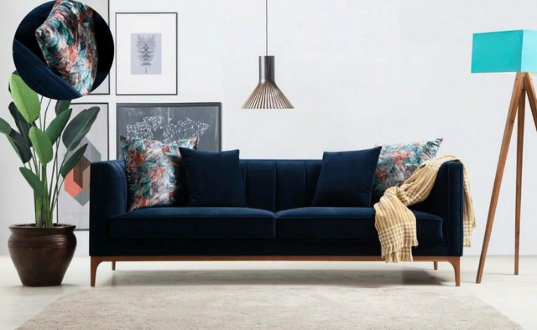 JVmoebel Sofa, Dreisitzer Sofa 3 Sitzer Sofas Luxus Sitz Stoff Modern Stil günstig online kaufen