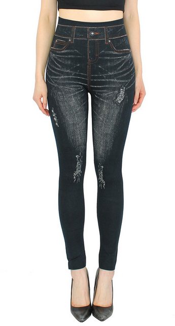 dy_mode Jeggings Damen Leggings in Jeans Optik Jeggings High Waist Jeansleg günstig online kaufen