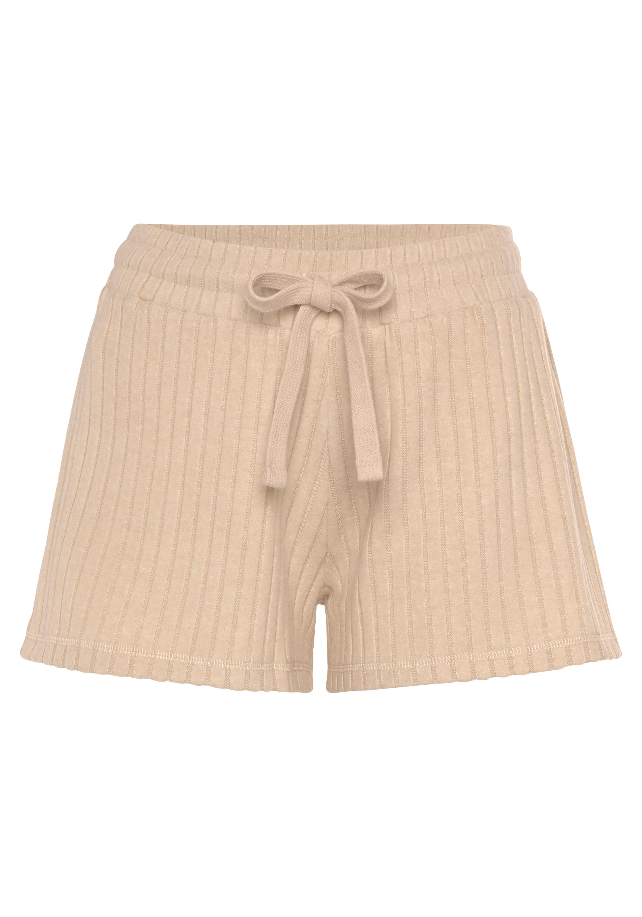 LASCANA Shorts, Lounge-/ Strickshorts meliert mit Bindeband, Loungewear günstig online kaufen