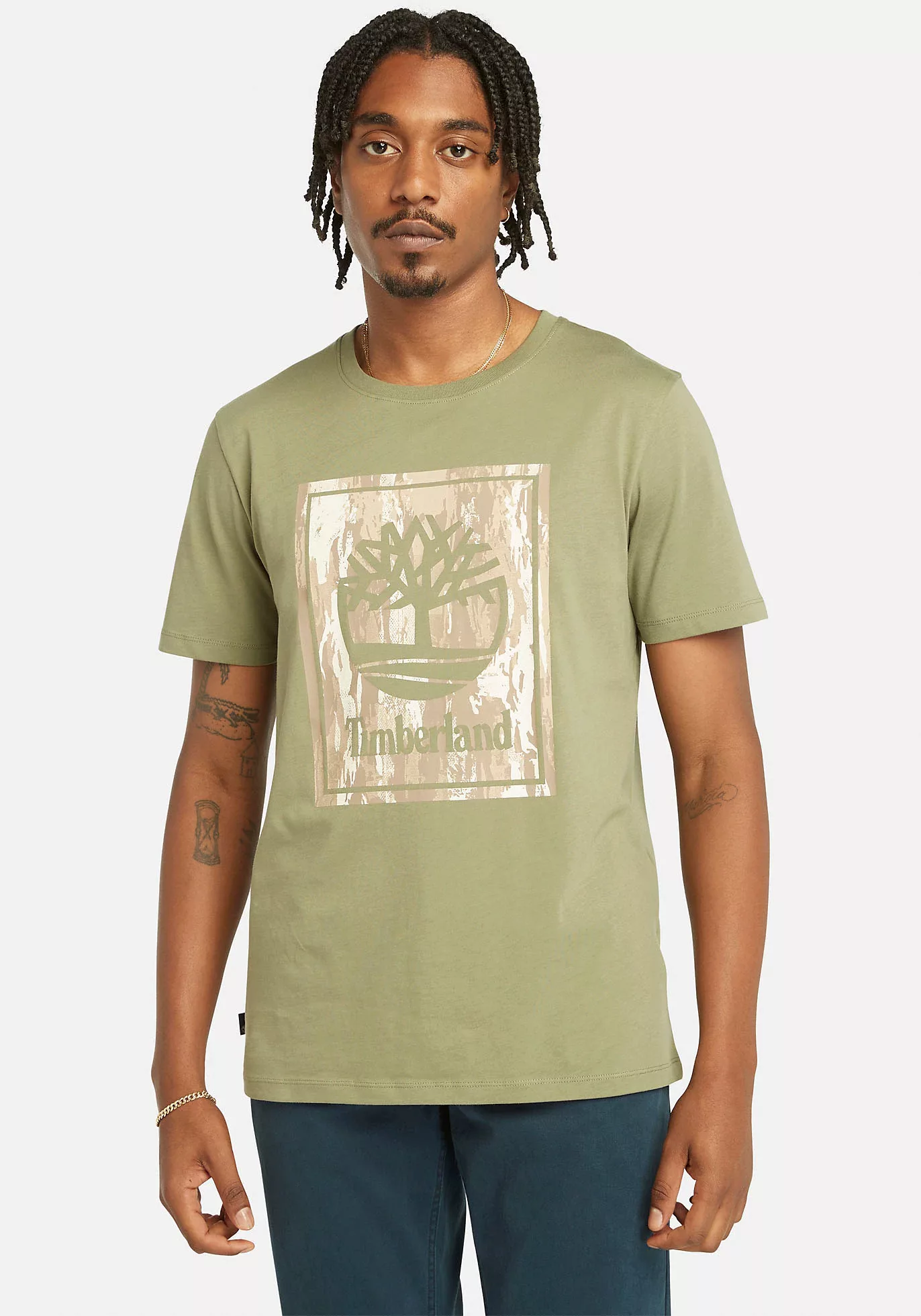 Timberland T-Shirt "STACK LOGO Camo Short Sleeve Tee", in großen Größen günstig online kaufen