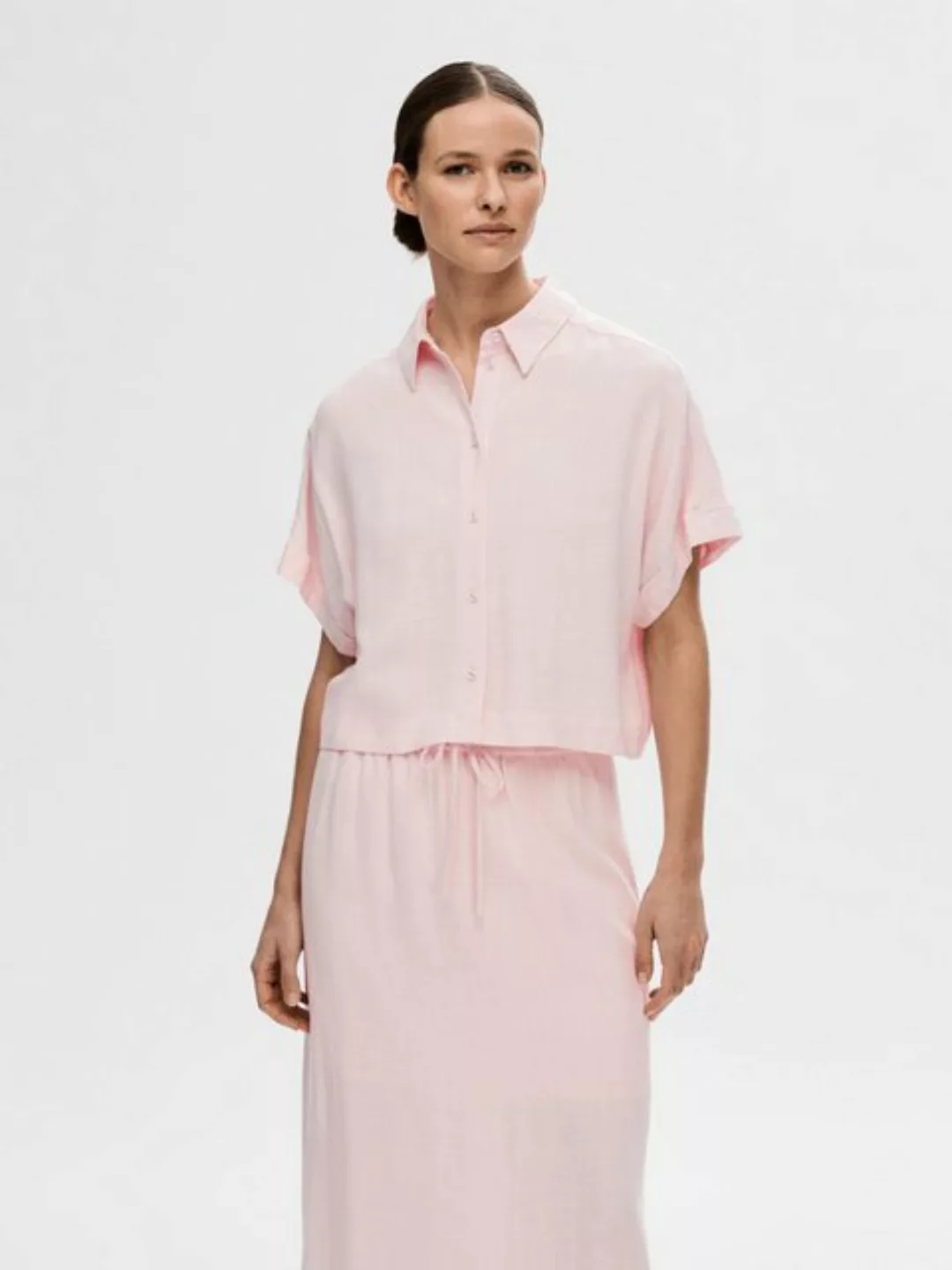 SELECTED FEMME Blusenshirt Bluse elegant Knopfleiste Hemdkragen Kurzarm 769 günstig online kaufen