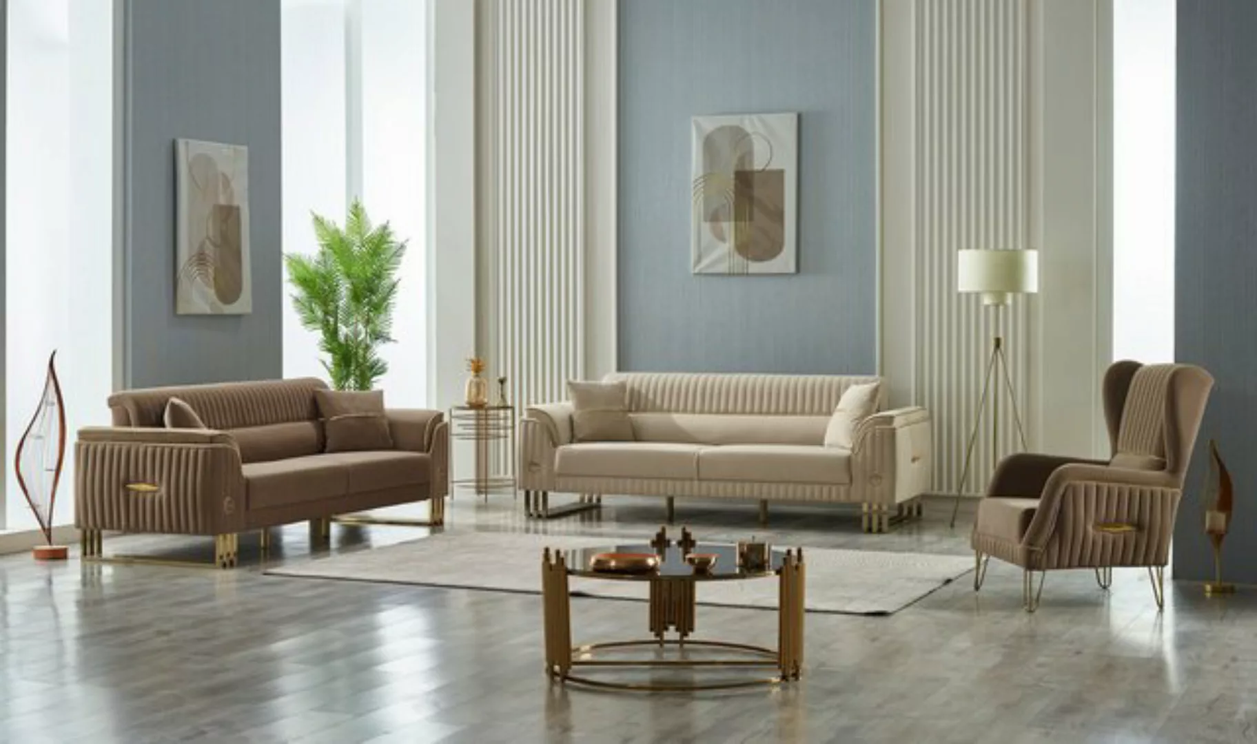 Villa Möbel Polstergarnitur New Flavia, (Set, 3-tlg), Hand Made Quality, pf günstig online kaufen