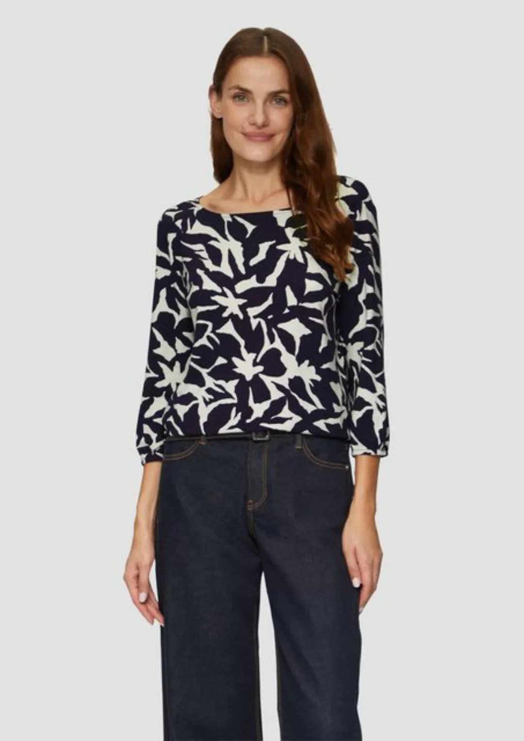 s.Oliver 3/4-Arm-Shirt Shirt mit All-over-Print aus Viskosestretch günstig online kaufen