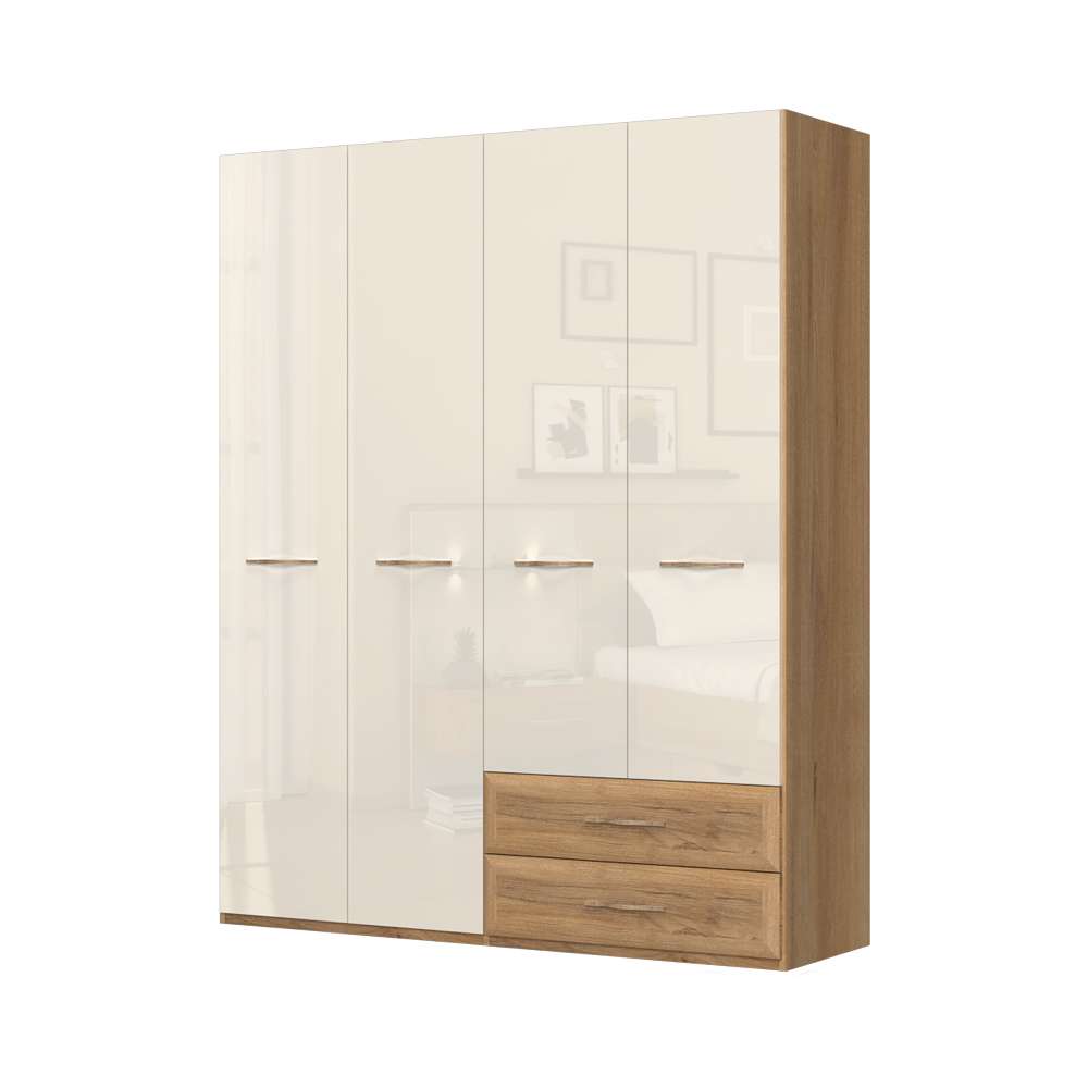 Home affaire Kleiderschrank "Gala, beige hochglänzend UV lackiert, kratzfes günstig online kaufen