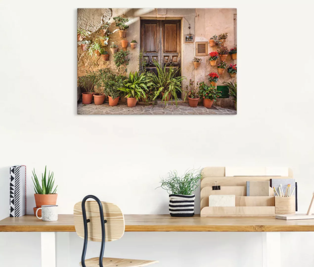 Artland Wandbild "Altstadtgasse Mallorca, Spanien", Pflanzenbilder, (1 St.) günstig online kaufen