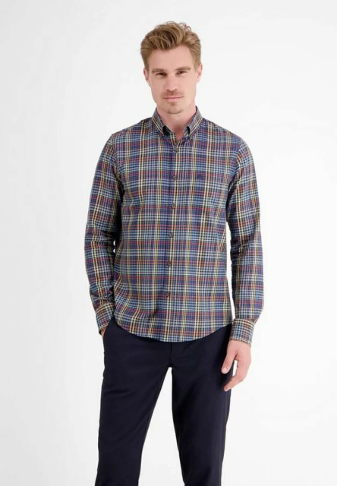 LERROS Karohemd "LERROS Button-Down-Hemd mit kleinem Karo" günstig online kaufen