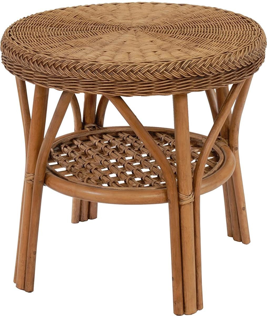 Krines Home Wohnzimmertisch Rattan Beistelltisch Rund günstig online kaufen