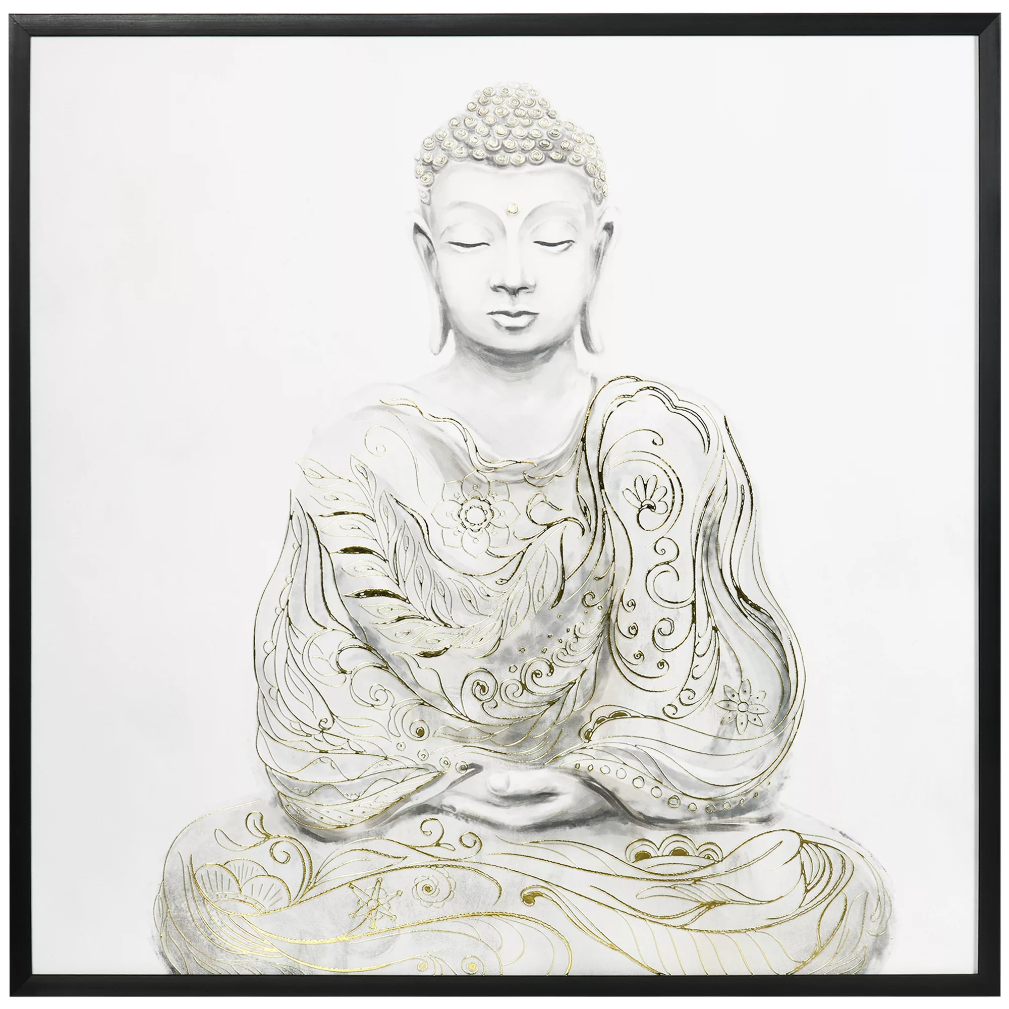 HOMCOM Wandbilder  'Texturierter Buddha in Meditation' Leinwand, für Wohn- günstig online kaufen