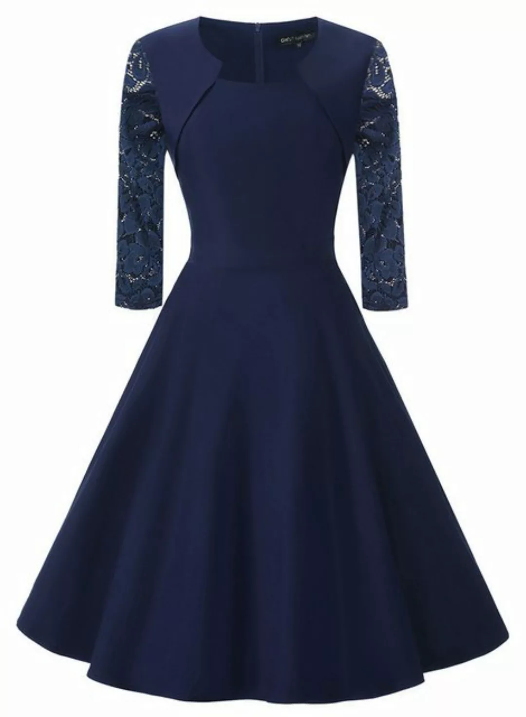 ZWY Abendkleid Damen-Sommerkleid mit quadratischem Ausschnitt, Rock und Blu günstig online kaufen