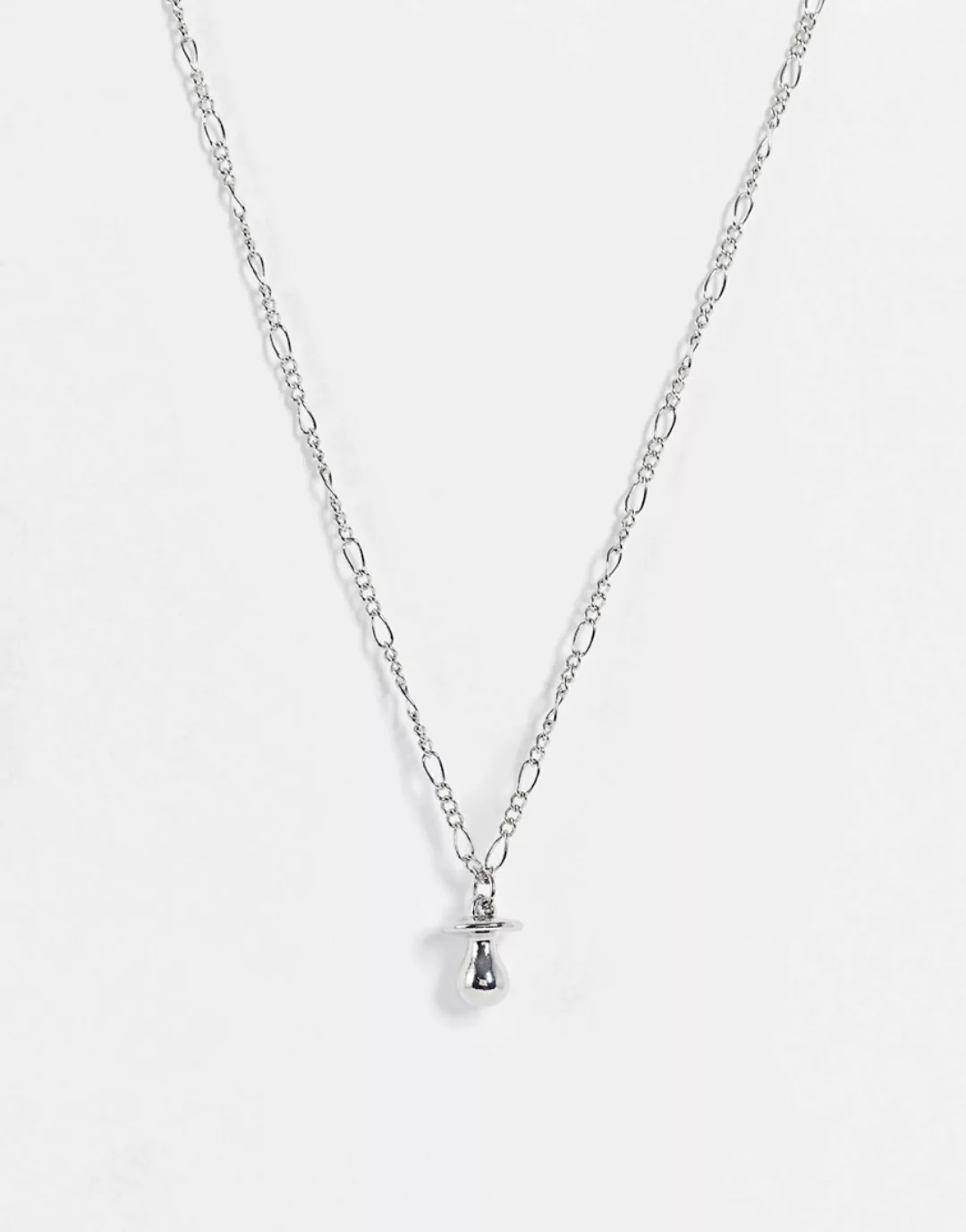 ASOS DESIGN – Silberfarbene Halskette mit Dummy-Anhänger günstig online kaufen