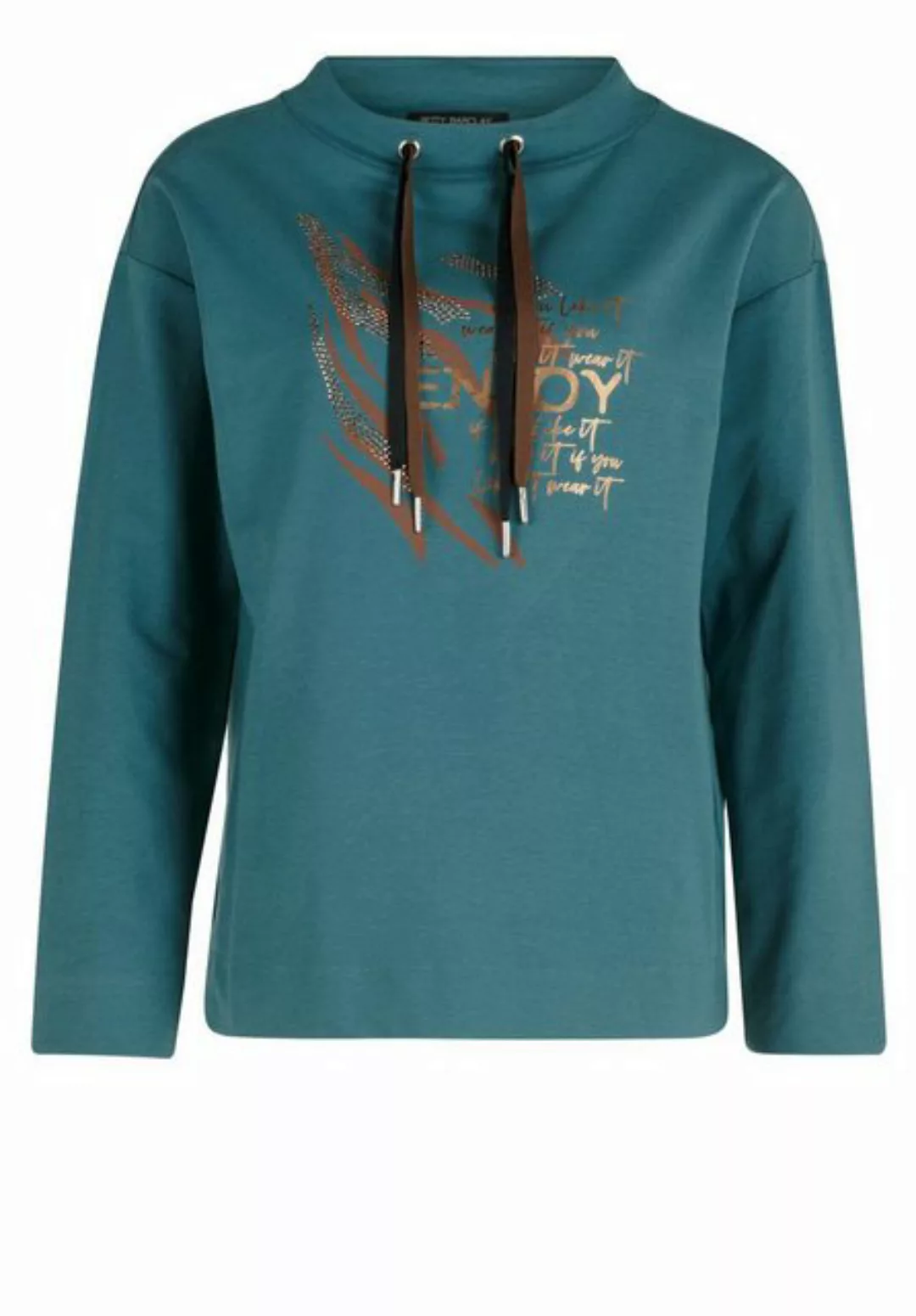 Betty Barclay Sweatshirt Sweat Lang 1/1 Arm, Patch Petrol/Brown günstig online kaufen