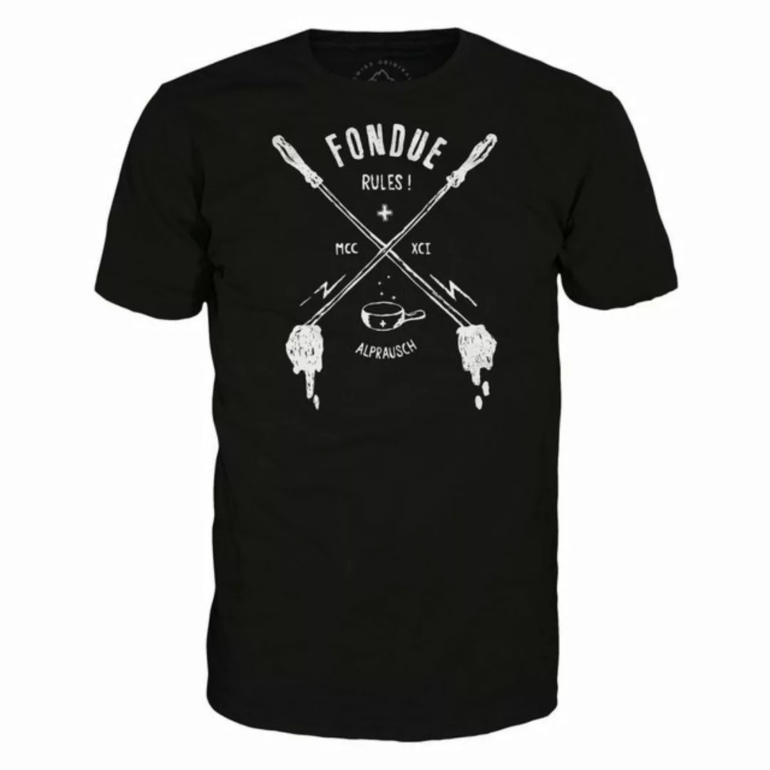 Alprausch Kurzarmshirt Alprausch M Fondue Rules T-shirt Herren günstig online kaufen