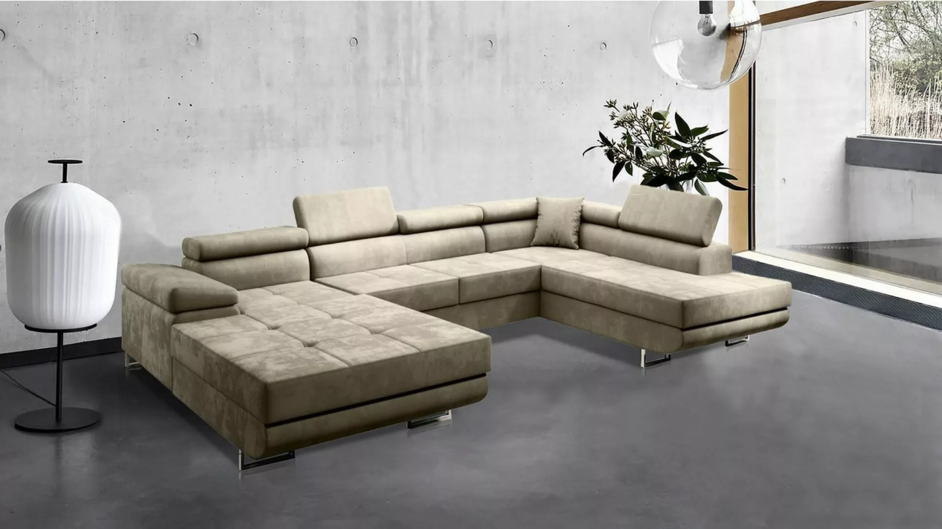 Beautysofa Ecksofa VILD U, U-Form Ecksofa im modernes Stil, Polstersofa, XX günstig online kaufen